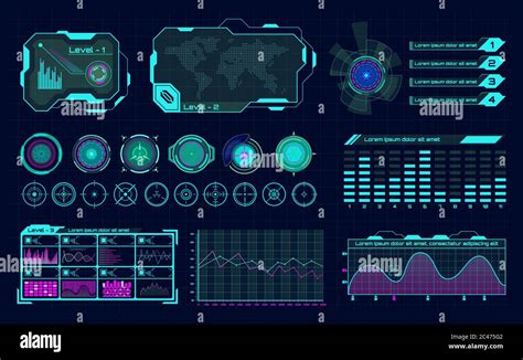 Futuristic Hologram Ui Infographic Graph Interface Virtual Hud Frames