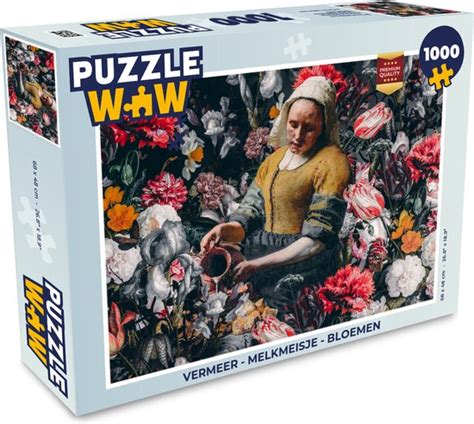 Puzzel Vermeer Melkmeisje Bloemen Legpuzzel Puzzel Stukjes