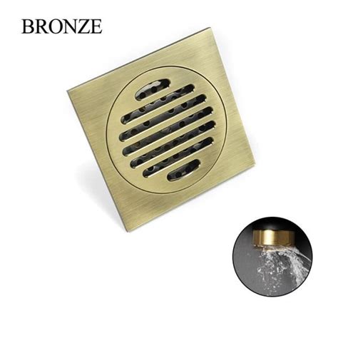 Tuyau drain raccord Grille de douche carrée en laiton Ins noir 10cm