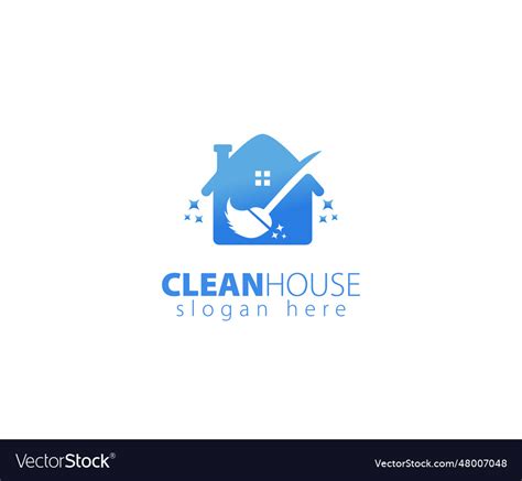 Clean house logo design Royalty Free Vector Image