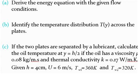 Solved Consider Fully Developed Laminar Flow Between Two Chegg