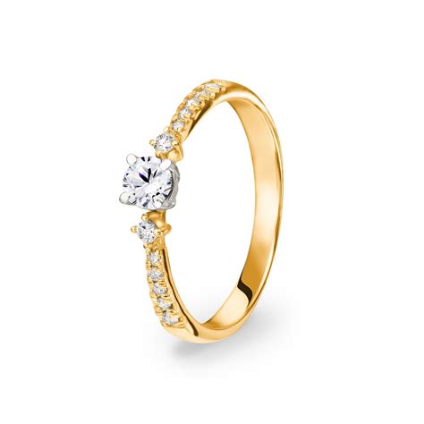 Verlobungsring K Gelb Weissgold Mit Diamanten Ct H Si