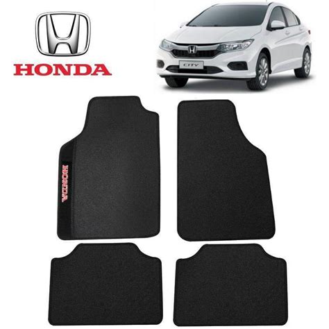 Tapete Carro Honda City Universal Preto Bordado GT Tapetes Para