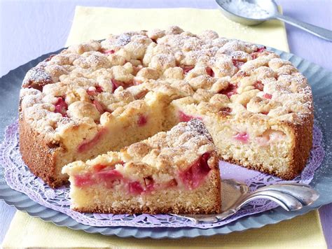 Rhabarber Kokos Streuselkuchen Rezept Lecker