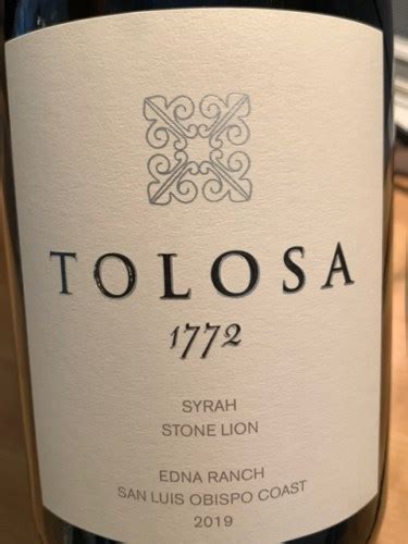 Tolosa 1772 Edna Ranch Stone Lion Syrah Vivino