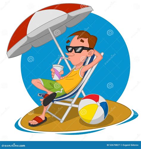 Man On The Beach Stock Vector Illustration Of People