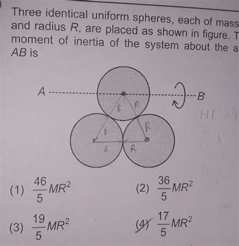 Three Identical Uniform Spheres Each Of Mass M And Radius R Are Placed