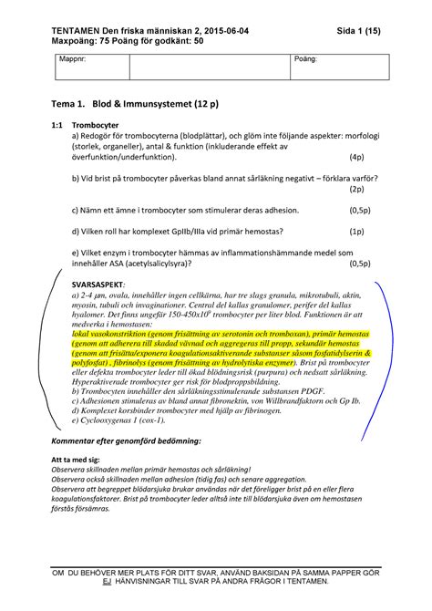 Tenta Maj Fr Gor Och Svar Tentamen Den Friska Mappnr