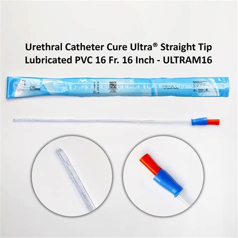 Cure Ultra Straight Tip Catheter Lubricated Pvc 16 Fr 16 Inch Ultra M16