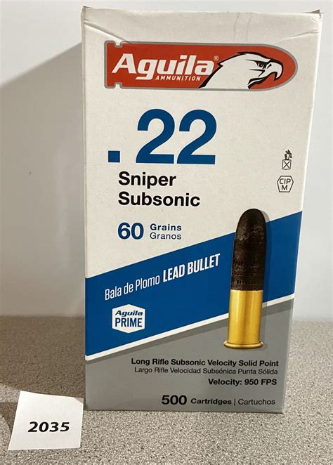 Ammo 500x Aguila 22 Lr Sniper Subsonic 60gr