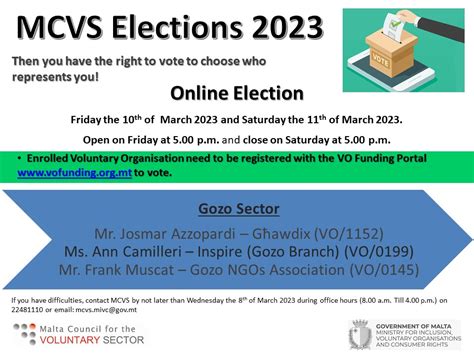 Election of the Malta Council for the Voluntary Sector 2023 | MaltaCVS