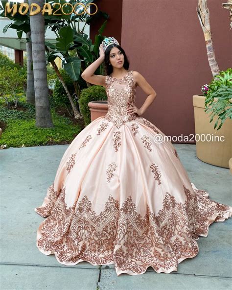 Haltered Styled Rose Gold Quince Dress Quinceanera Dresses Gold 15