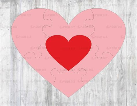Шаблон головоломки в виде сердца » maket.LaserBiz.ru - Макеты для ...