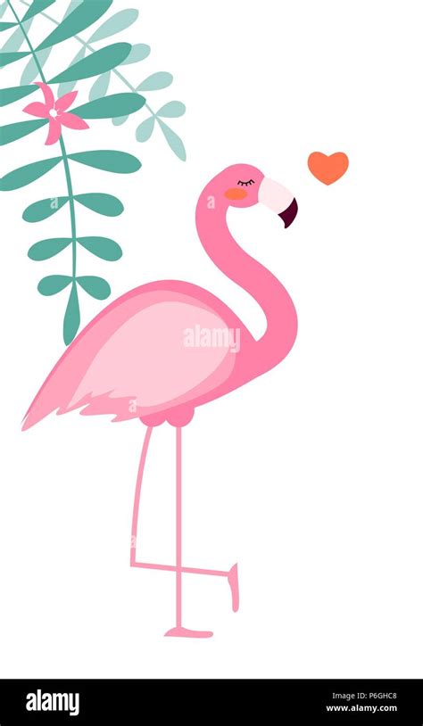 Cute Pink Flamingo Icon Vector Illustration Stock Vector Image And Art Alamy