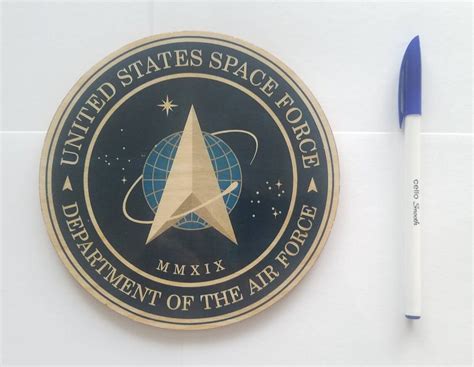 Us Space Force Seal On Rustic Wood Inches Etsy