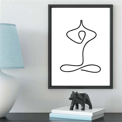 Black White Yoga Wall Art Prints Posters Inhale Exhale Pain Gain Quotes