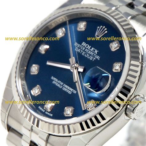 ROLEX DATEJUST BLU DIAMANTI 36mm JUBILEE 116234 Prezzo