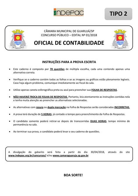 PDF CÂMARA MUNICIPAL DE GUARUJÁ SP CONCURSO PÚBLICO Dois