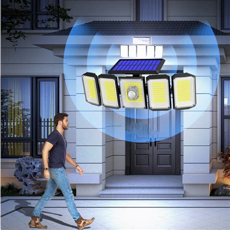 Solar Powered Outdoor Rotating Remote Controlled Courtyard Light Human Sensing Garage Street