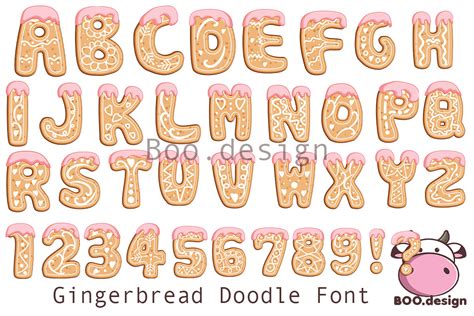 Gingerbread Cookie Font Clipart Graphic By BOO Design Creative Fabrica