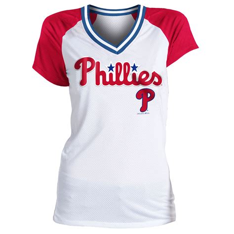 Mlb Womens V Neck Mesh T Shirt Philadelphia Phillies