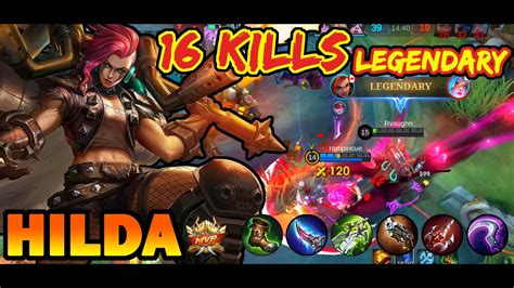 HILDA BEST BUILD 2024 16 KILLS LEGENDARY MOBILE LEGENDS YouTube