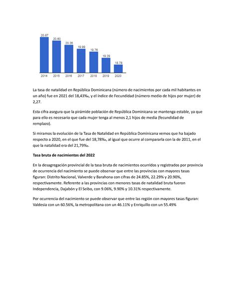 La tasa de natalidad apuntes La tasa de natalidad en República