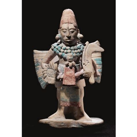 136 A Fine Maya Standing Dignitary On A Platform Jaina Late Classic