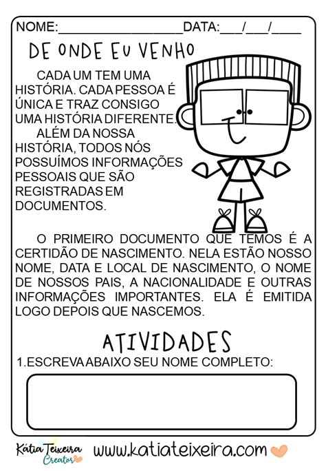 Atividades de História 2º ano em PDF De onde eu venho