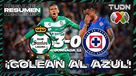 Resumen Y Goles Santos Cruz Azul Cl Liga Mx J Tudn