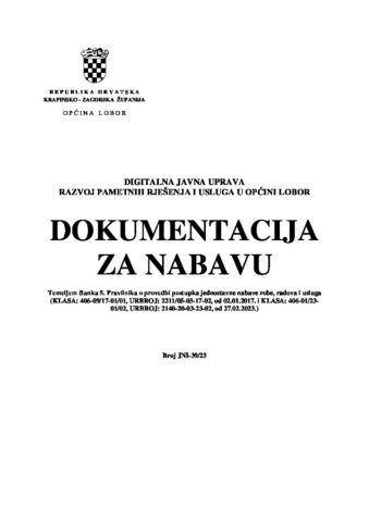 Dokumentacija DIGITALNA JAVNA UPRAVA Općina Lobor