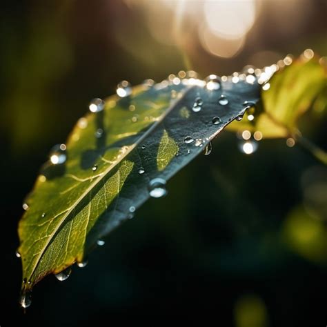 Premium Photo Beautiful Water Drops Sparkle In Sun On Leaf