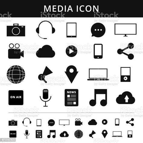 Ilustración De Iconos De Los Medios De Comunicación Serie De Simplus