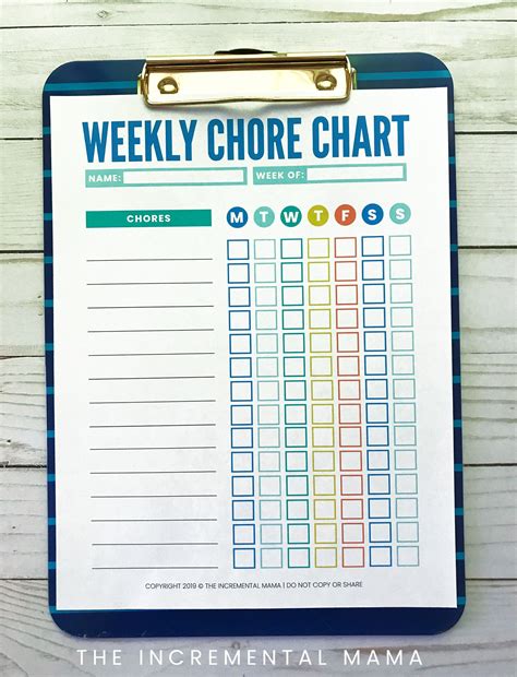 Printable Weekly Chore Chart - Printable Word Searches