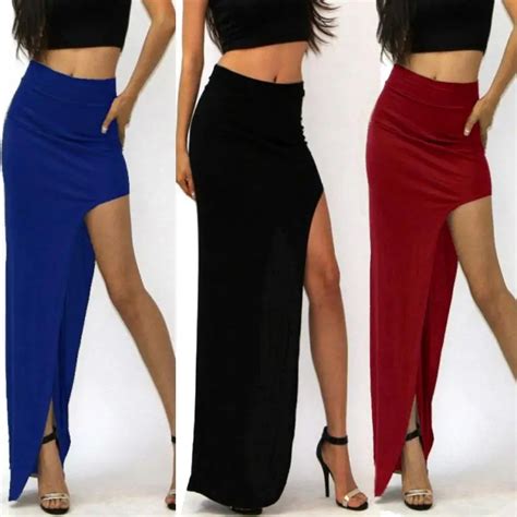 Women Sexy Asymmetrical Skirt High Waist Slim Party Pencil Women Sexy