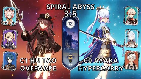 Spiral Abyss Hu Tao Overvape Ayaka Hypercarry Youtube