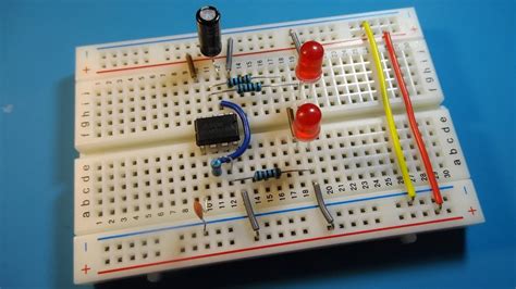 Led Blinking Circuit With Ne555 Breadboard Projects Youtube