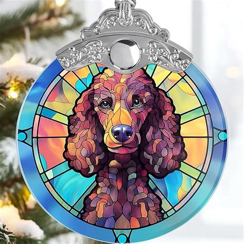 Amazon.com: Poodle Christmas Ornament - Jocidea Poodle Hanging Ornament ...