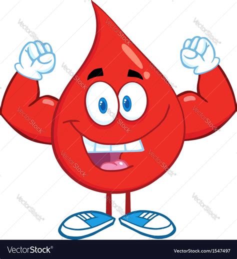 Drop of blood cartoon character Royalty Free Vector Image