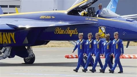 Us Navy Blue Angels Pilot Walk Down Startup Takeoff Seattle