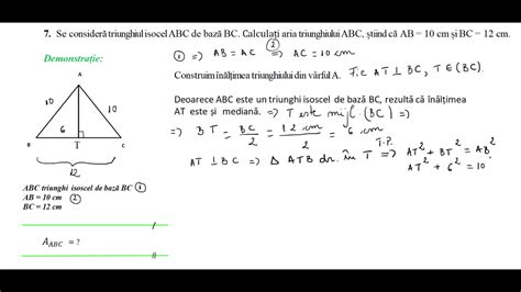 Concurs Palmier Drifting In Triunghiul Isoscel Abc Ab Ac Se Considera