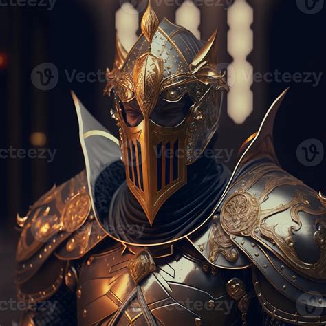 Medieval Knight In Golden Armor Digital Illustration Ai 22053149 Stock