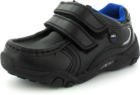 Traffic Boys Black School Shoes With Flashing Lights Black Uk Size