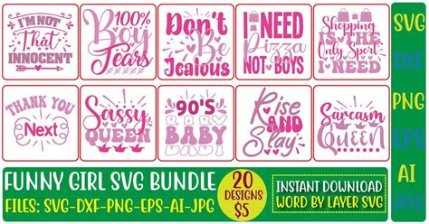 Funny Girl Svg Bundle Bundle · Creative Fabrica