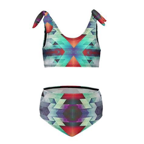 Color Blocks Girl S Piece Bikini Set Beach Sport Swimsuit Swimwear Y Cm Walmart