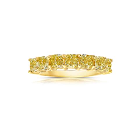 Fancy Yellow Radiant Half Eternity Diamond Band – Rare Colors