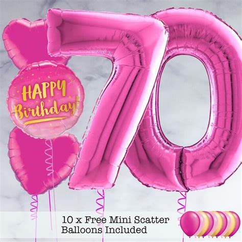 70th Birthday Hot Pink Foil Balloon Package Only £39 99