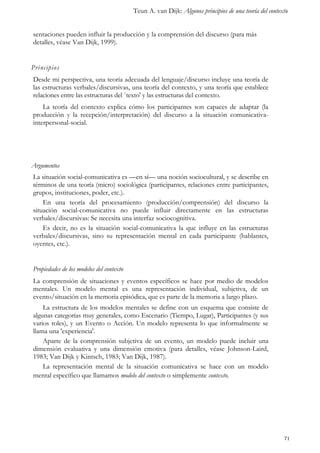 Algunos Principios De Una Teor A Del Contexto Pdf