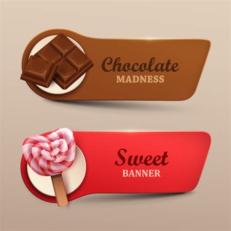 Chocolate With Sweet Banners Vector Free Download