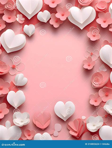 Love Hearts Background Valentines Design Theme Stock Illustration